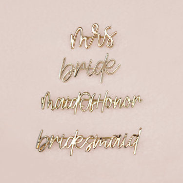 Gold Bridal Party Pins